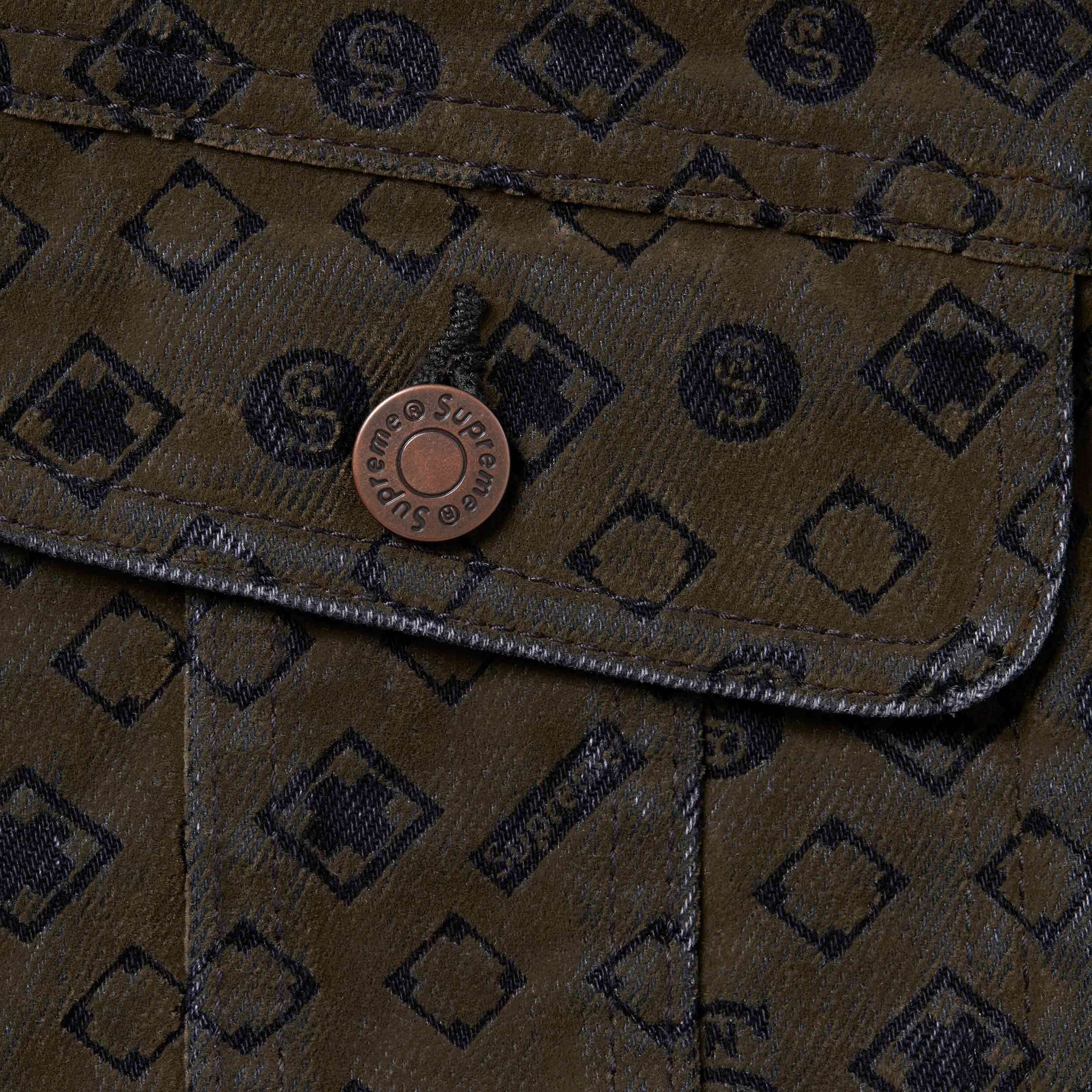 Flocked Denim Trucker Jacket view 8